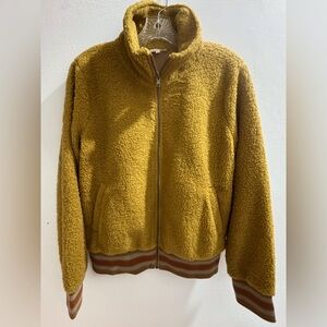 Mystree Mustard Sherpa Bomber Jacket